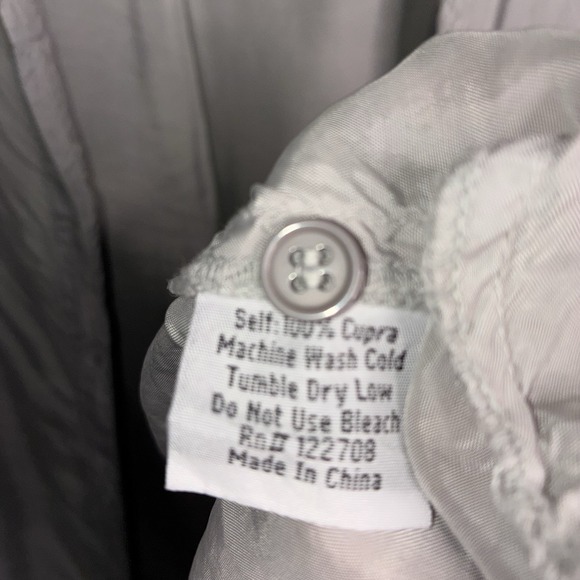 Pete & Greta Grey Shirt XS Extra Small Long Sleeve Rolled Up Button Top Cupra - Picture 3 of 9